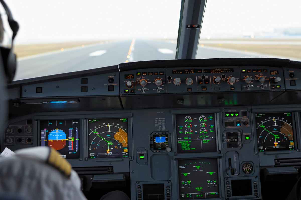 cabina di pilotaggio di un a320