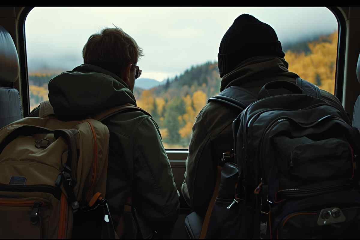 due compagni di viaggio di spalle