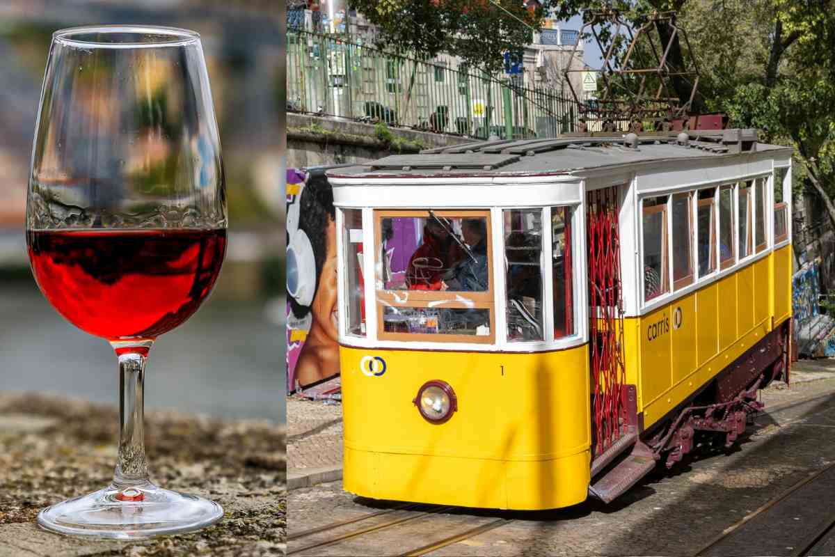vino porto e tipico tram di porto